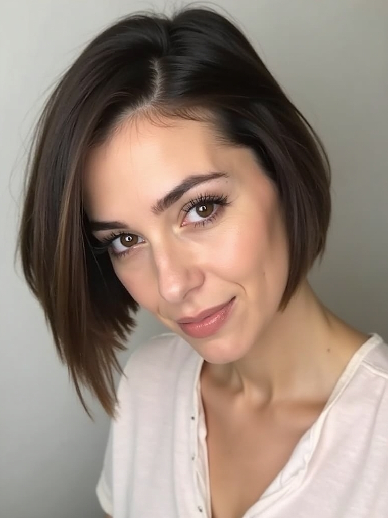 Shoulder Length Angled Lob for Thin, Fine Hair