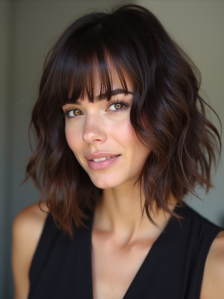 Shoulder Length Textured Blunt Cut for Thin, Fine Hair