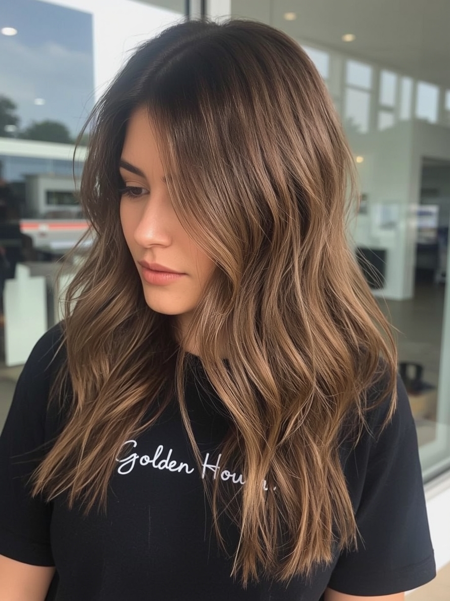 Brunette Summer Hair 2025: Caramel Ribbons