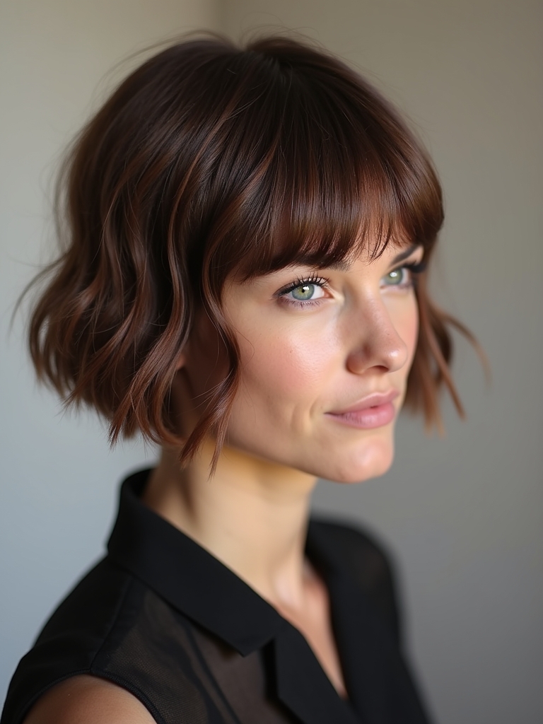 Shoulder Length Wavy Lob for Thin, Fine Hair