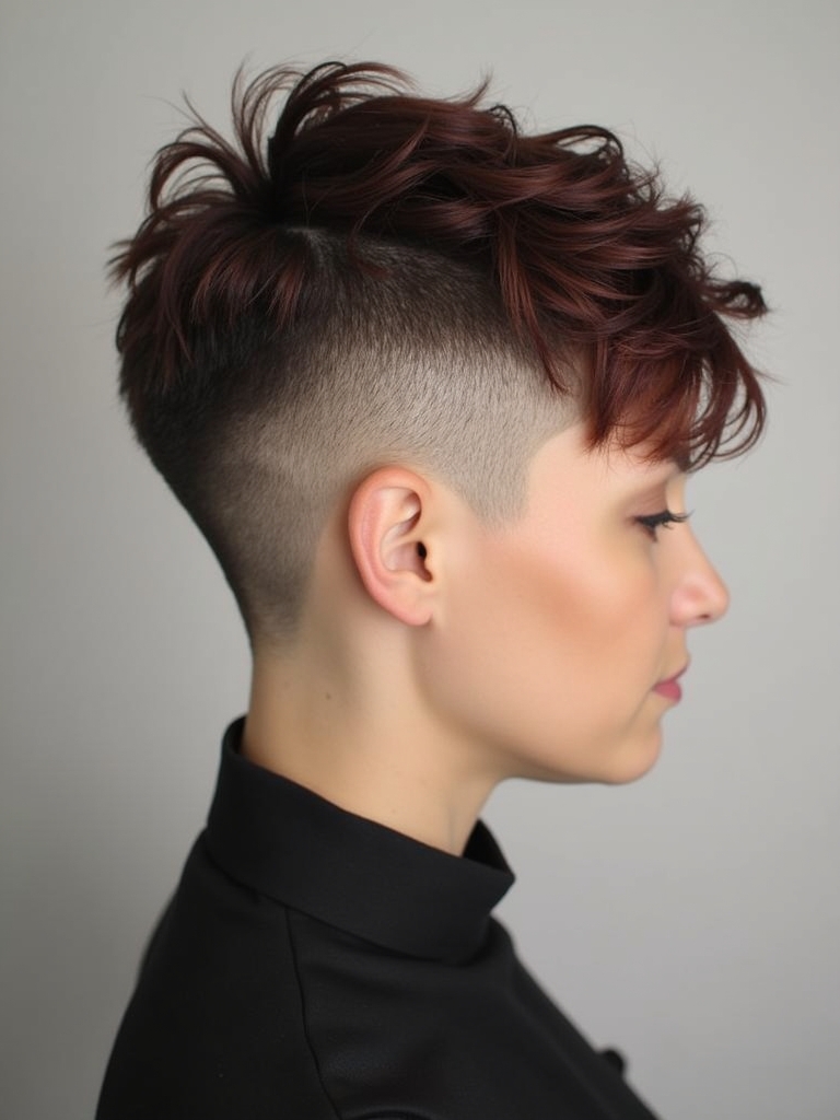 Short Messy Haircuts For Women: The Undercut Pixie with Textured Top