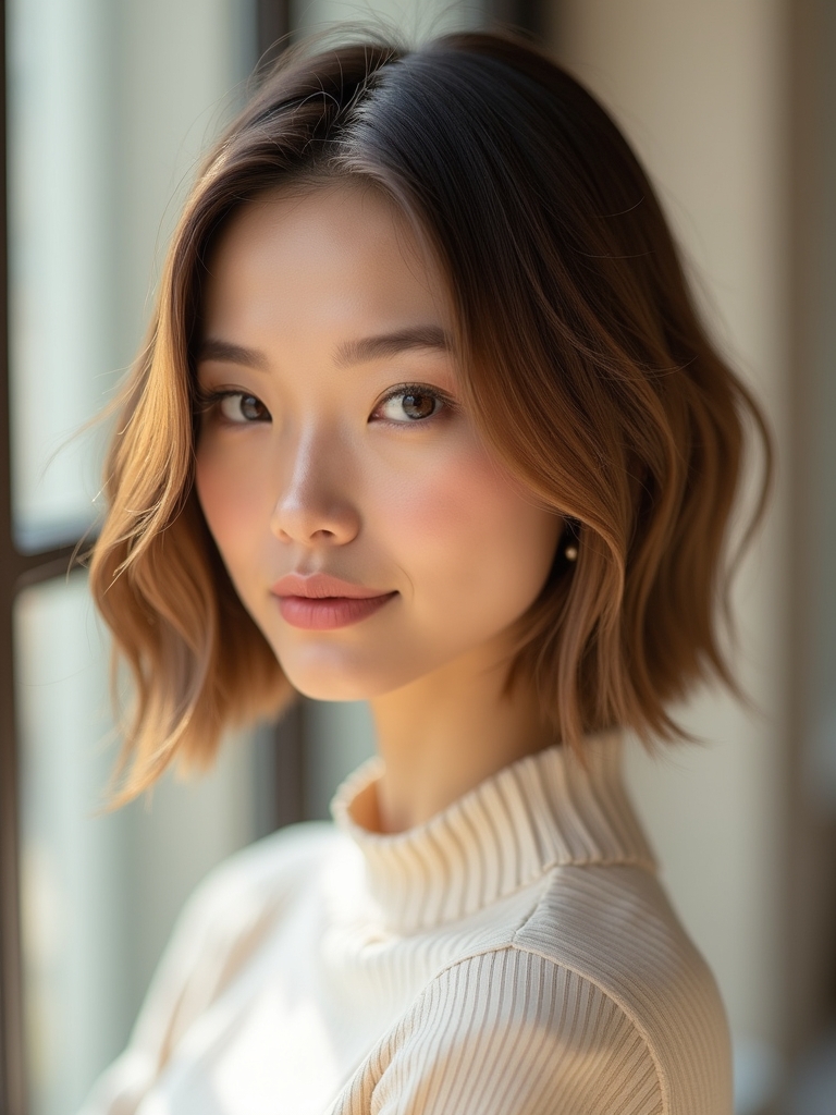 Shoulder Length Sleek Lob for Thin, Fine Hair