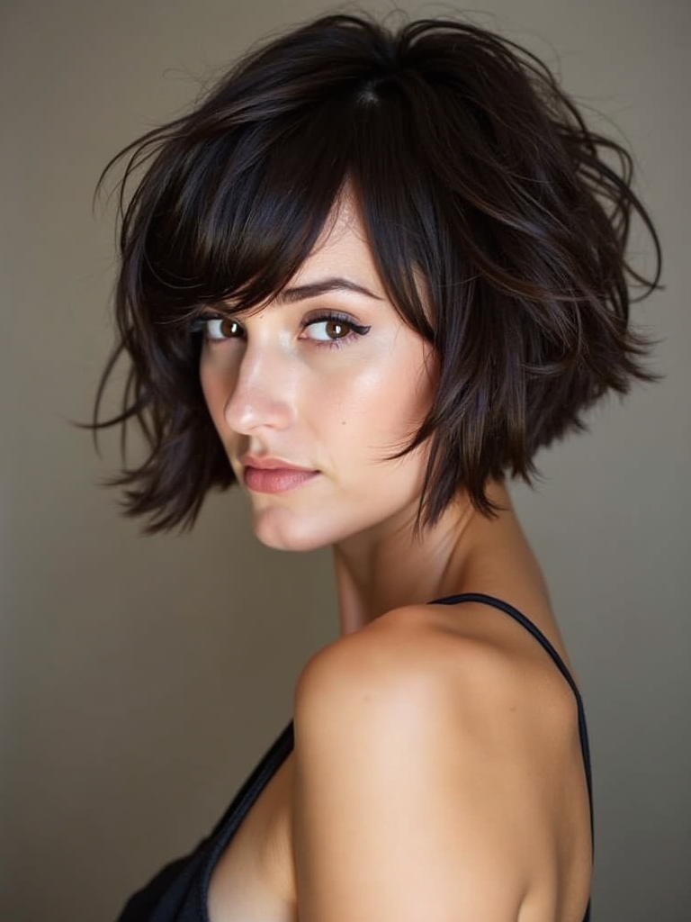 Short Messy Haircuts For Women: The Textured Lob