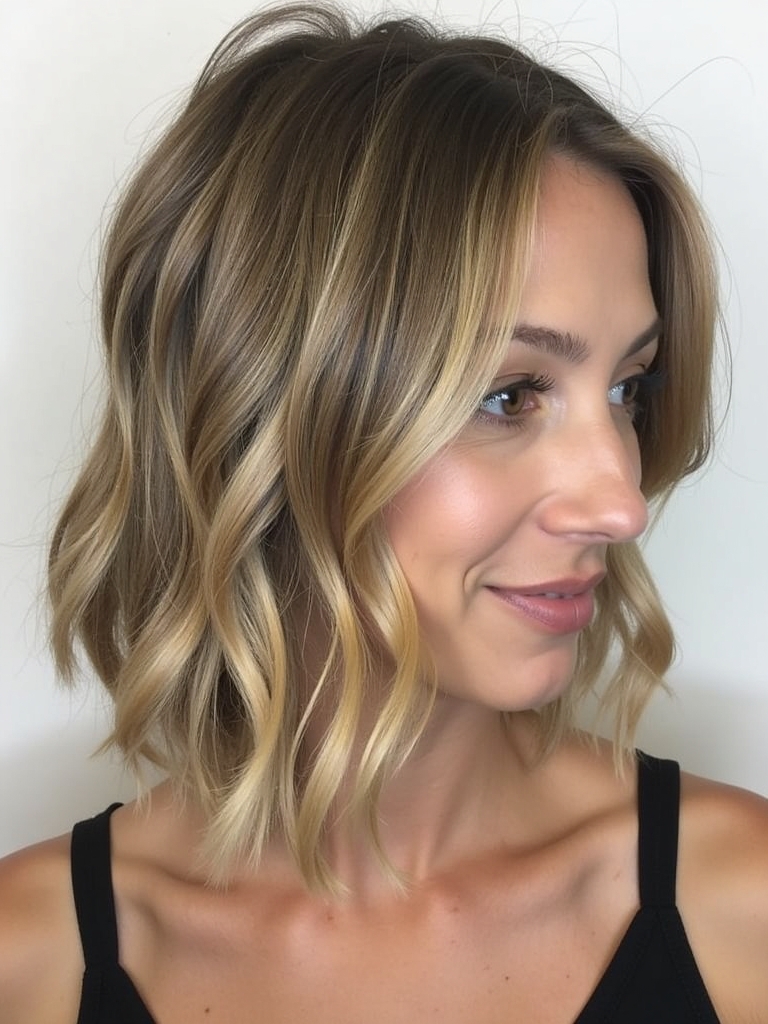 Shoulder Length Tousled Waves for Thin, Fine Hair